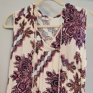 Living Doll Multicolor Floral Tunic Top Mini Dress